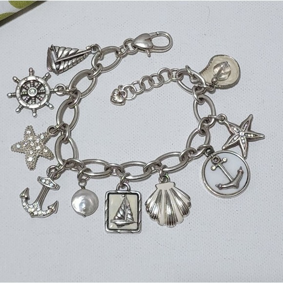 Brighton Ship to Shore nautical sailing charm bracelet Anchor Starfish‎ Seashell - Picture 2 of 8